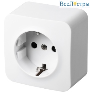 Розетка с заземлением со шторками накладной монтаж Jasmart FS 16А/250B FS5501W