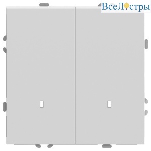 Выключатель двухклавишный Stekker Эмили с подсветкой белый фарфор RSW10-5102-01 49864