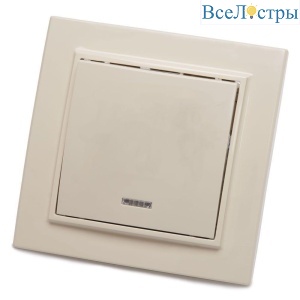Выключатель одноклавишный Stekker Эрна с подсветкой слоновая кость PSW10-9001-02 39228