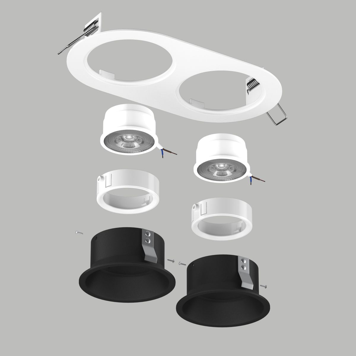 встраиваемый светильник lightstar domino (214656+214607+214607+214006+214006) d6560707wmod