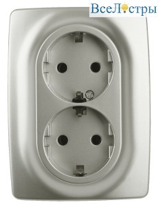 Розетка 2x2P+E Schuko со шторками Эра 12-2108-15 Б0036451