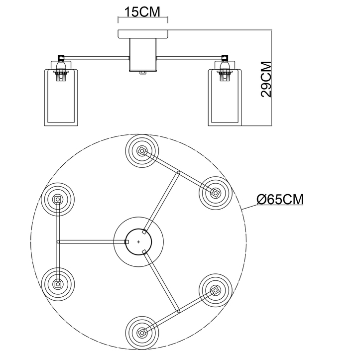 потолочная люстра arte lamp leo a7027pl-6bk
