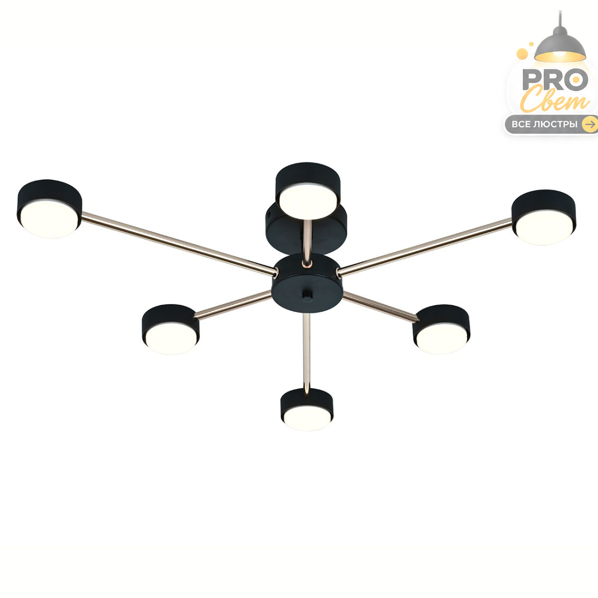 потолочный светильник escada luminix 120008/6r black/gold es0000094