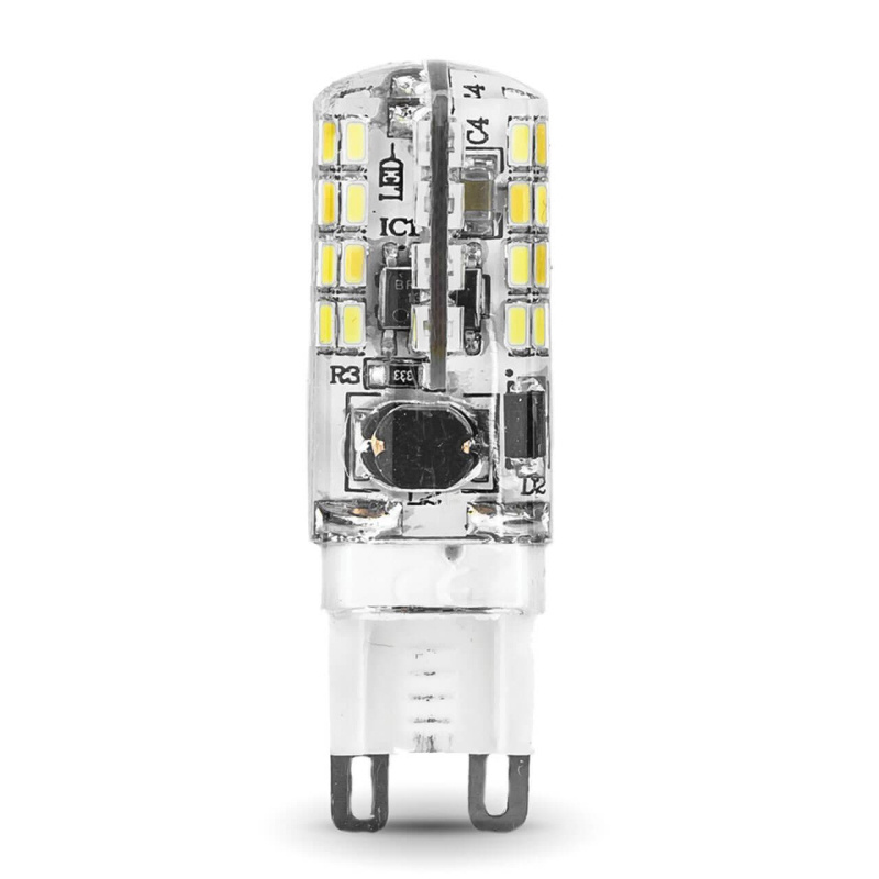 лампа светодиодная gauss g9 3w 2700k прозрачная 107709103