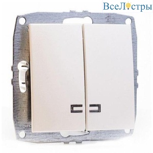Выключатель Mono Electric Despina/ Larissa двухклавишный с подсветкой жемчуг 500-002525-103