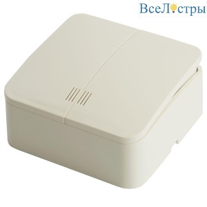 Выключатель двухклавишный Stekker слоновая кость MSW10-21-04 49476