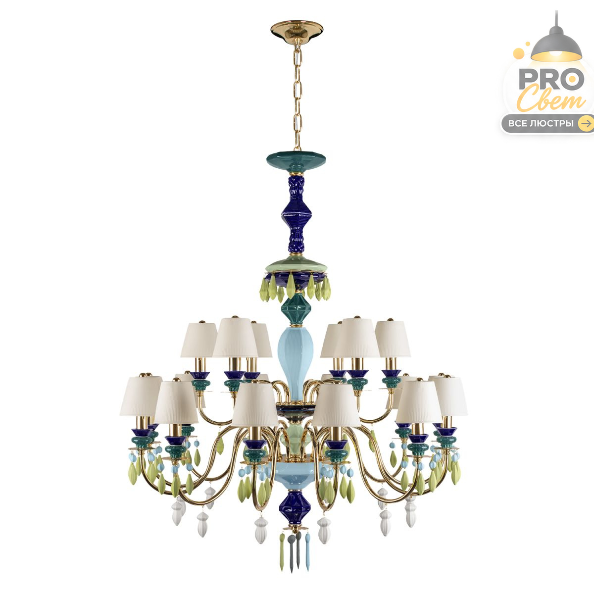 подвесная люстра loft it grace 10203/12+6 green