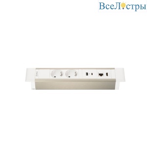 Блок розеток 41T (2 секции, USB + type C + RJ45 + HDMI) Mebax 00-00002594