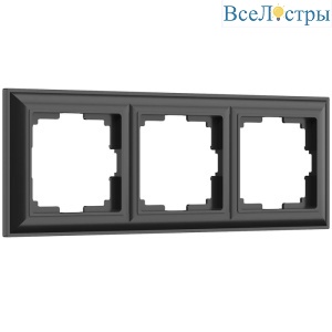Рамка Werkel Fiore на 3 поста черный матовый W0032208 4690389160417