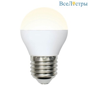 Лампа светодиодная (UL-00002377) Uniel E27 6W 3000K матовая LED-G45-6W/WW/E27/FR/MB PLM11WH