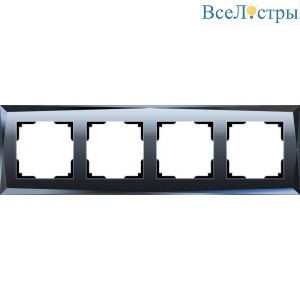 Рамка на 4 поста Werkel Diamant черный W0041208 4690389158841