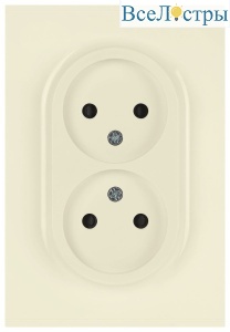 Розетка Эра Arktik 16-2107-02 без заземления двойная 2X2P 16А-250В слоновая кость Б0071682