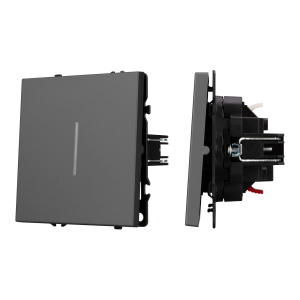 Выключатель проходной 1 кл подсветка софт-тач серый базальт Arlight SWT-MKP1-SFPL-L-GR (250V, 10A) 054263(1)