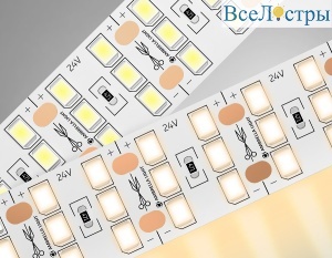 Светодиодная лента трехрядная Ambrella Light LED Strip 24В 2835 26Вт/м 3000K 5м IP20 GS3901