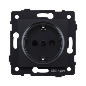 Розетка штепсельная SCHUKO 16A/250 В, черный матовый Kollinger REA-002BM для Aspekt, Eleganz, Reflex