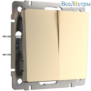 Выключатель двухклавишный проходной Werkel шампань W1122011 4690389157141