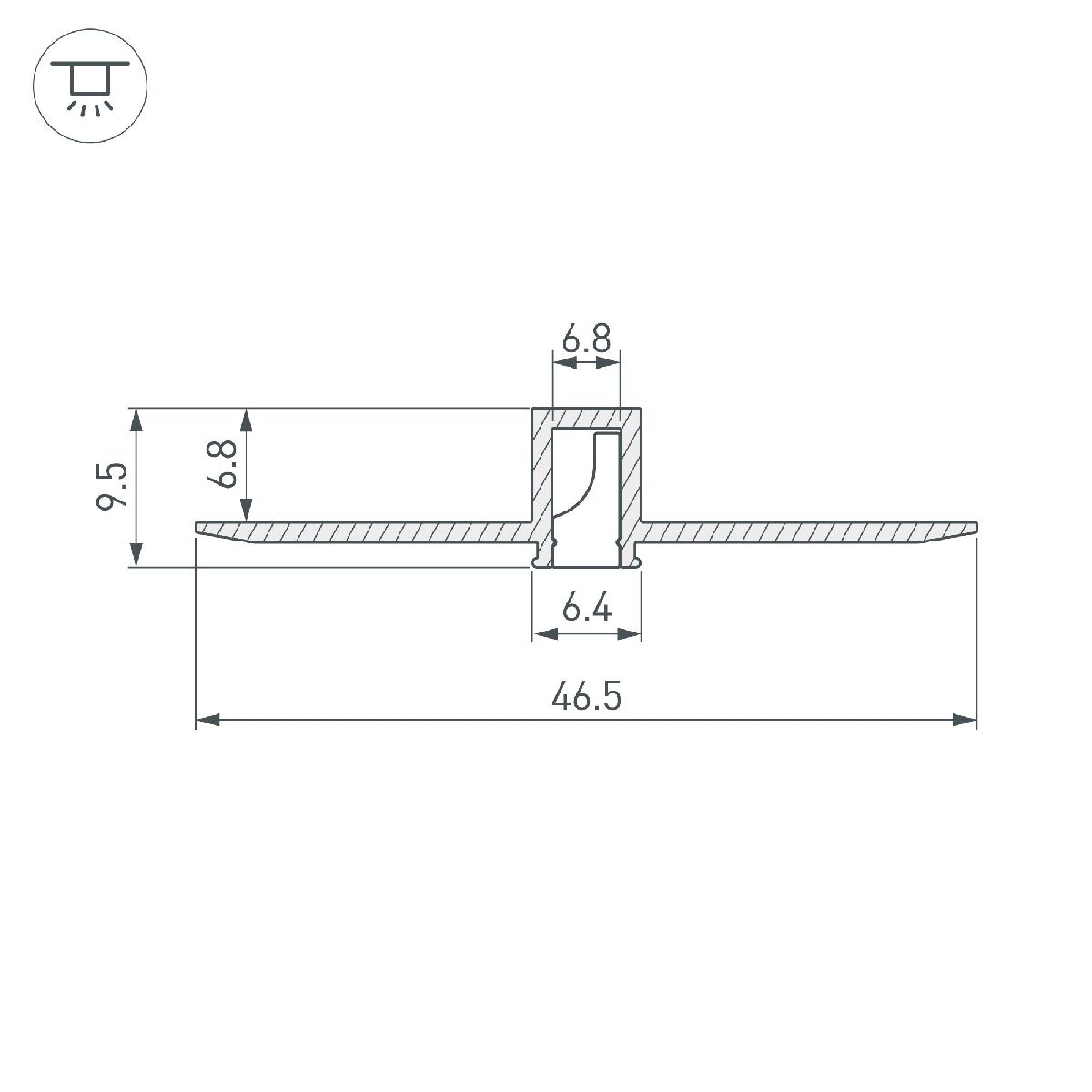 алюминиевый профиль arlight linia7-fantom-2000 anod 052377