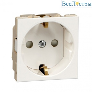 Розетка В45 СУ с ЗК для каб. кан. бел. RAL9010 Systeme Electric RN16-113-BE