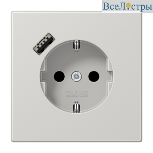 Розетка 2K+З USB Typ A Jung LS1520-18ALG