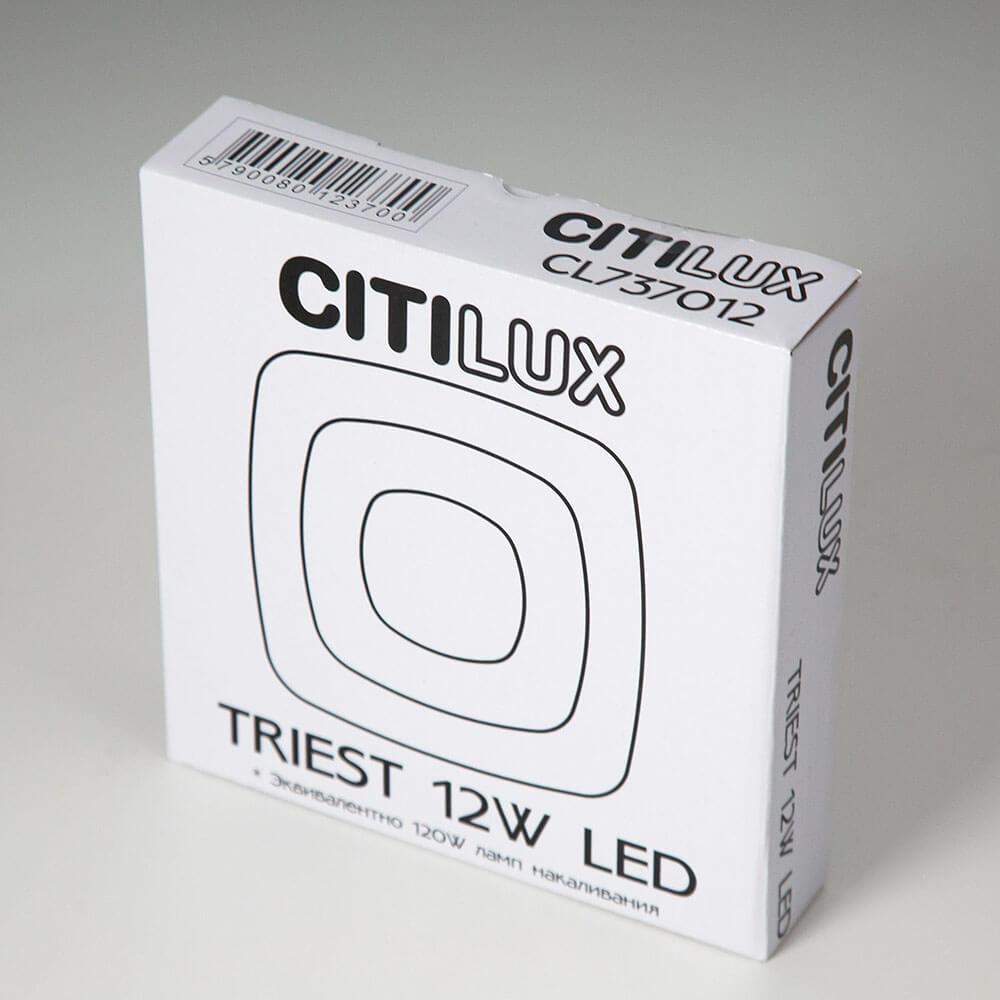 потолочный светодиодный светильник citilux триест cl737b012