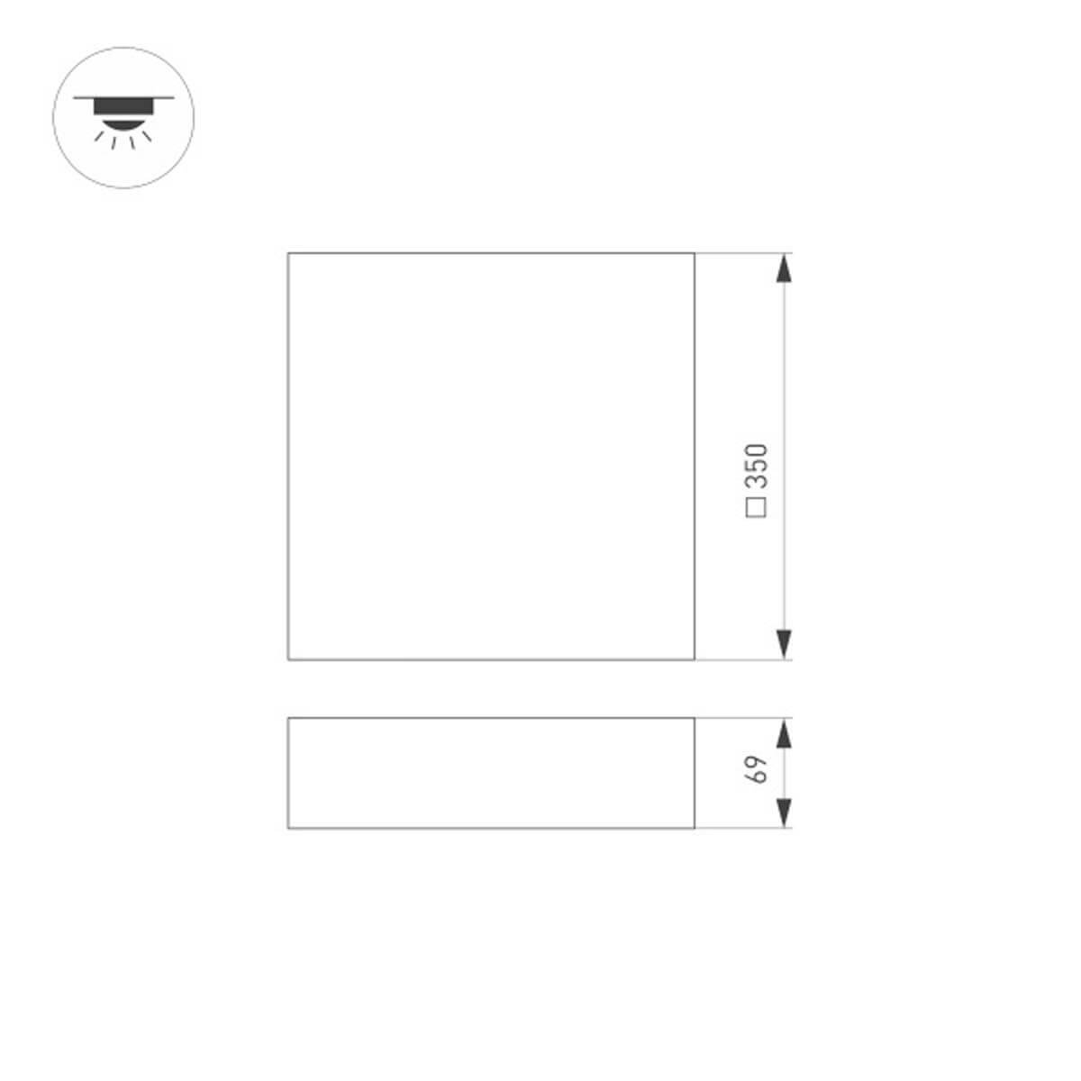 накладной светильник arlight sp-quadro-s350x350-30w warm3000 034791