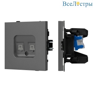 Механизм компьютерной розетки двойной SCT-TENDO-MPC2-SFPL-GR (RJ-45, CAT6) 054597