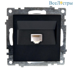 Розетка компьютерная RJ-45 Stekker Катрин черный GLS00-7107-05 39613