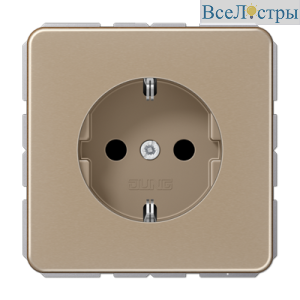 Розетка 2K+З со шторками Jung CD1520KIGB