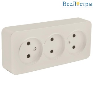 Розетка тройная 2P Stekker София слоновая кость MST10-13-04 49499