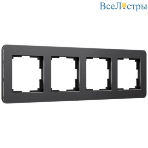 Рамка на 4 поста Werkel Platinum черный алюминий 4690389184512 W0042608