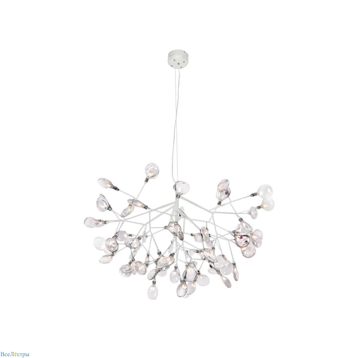 подвесная светодиодная люстра crystal lux evita sp63 white/transparent