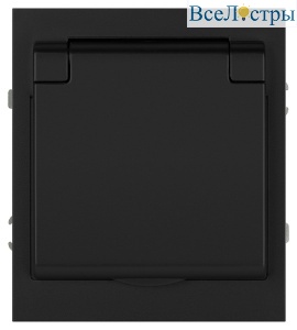 Розетка Эра Arktik 16-2103-05 с заземлением 2P+E Schuko со шторками с крышкой 16А-250В антрацит Б0070438
