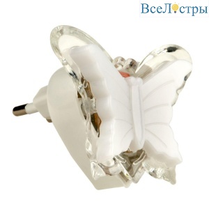Настенный светодиодный светильник (10318) Uniel Детская серия DTL-308-Бабочка/RGB/3LED/0,5W