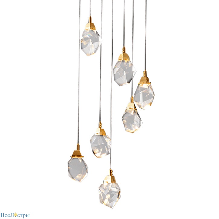 подвесной светильник delight collection crystal rock md-020b-7 gold