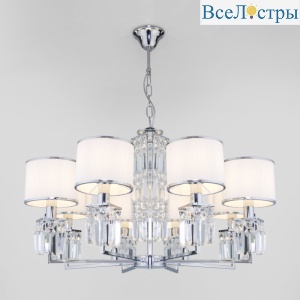 Подвесная люстра Eurosvet Zaffiro 10099/8 хром/прозрачный хрусталь Strotskis (новый абажур)