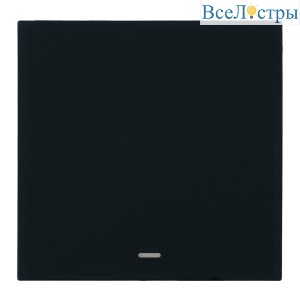 Выключатель 1-клавишный c индикатором (механизм) Stekker Мия 250В 10А RSW10-3101-05 черный бархат 50445
