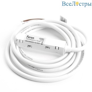 Соединитель-коннектор для низковольтного шинопровода Feron белый LD3001 41970