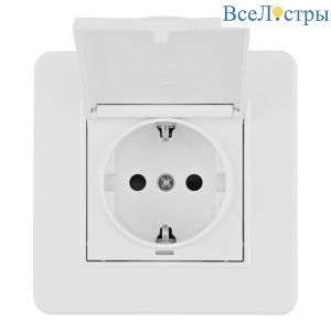 Комплект розетки с/з и шторками, защитной крышкой и рамкой Arte Milano SET16-1-41-1 white