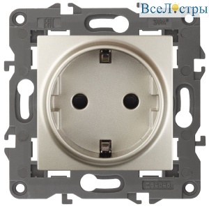 Розетка 2P+E Schuko со шторками Эра 14-2102-04 Б0034275
