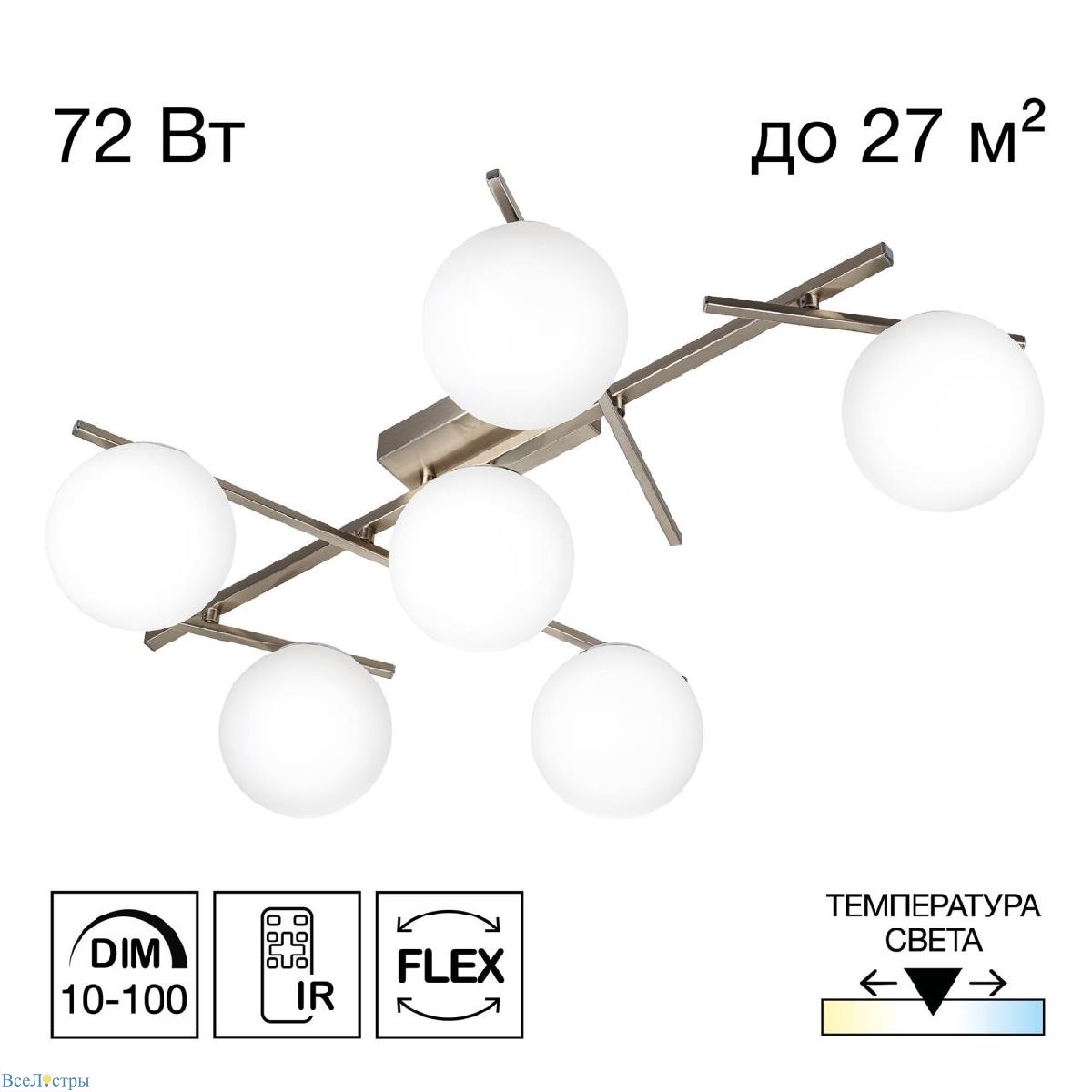 потолочная люстра citilux dorsy cl223161