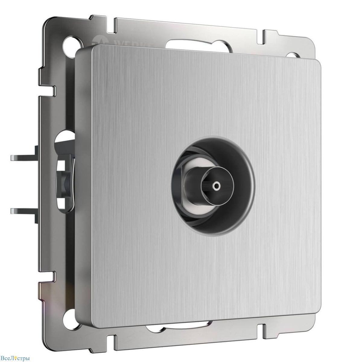 тв-розетка оконечная werkel cеребряный рифленый w1183009 4690389159909