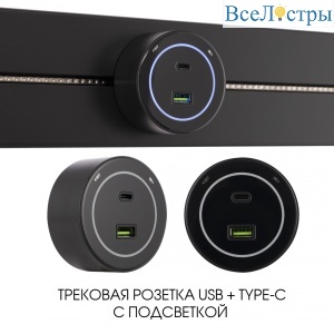 Трековая розетка Arte Milano Am-track-sockets-39 399732TS/USB-Type-C Black