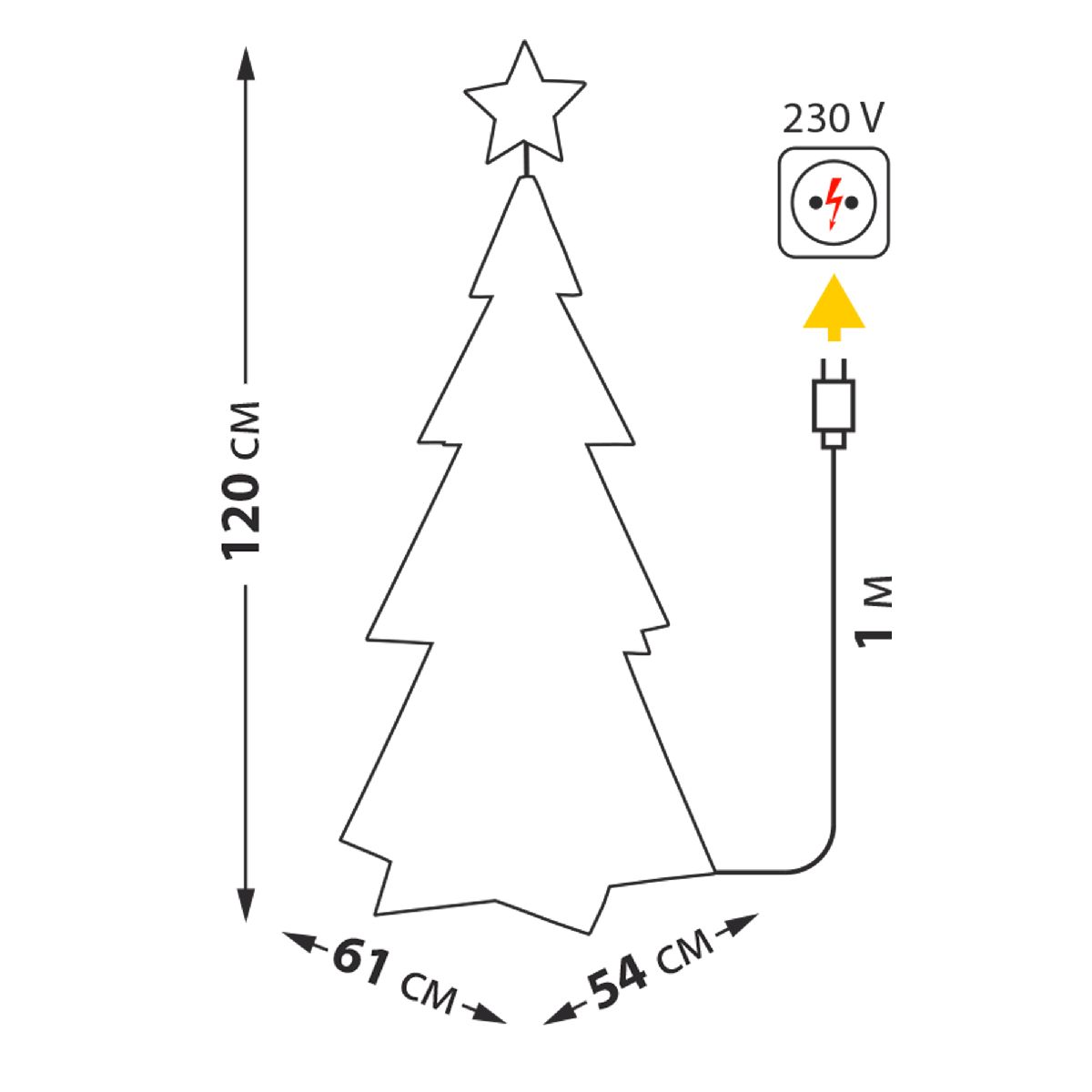 светодиодная фигура uniel uld-r502 220v xmas tree ul-00011052