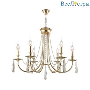 Подвесная люстра Crystal Lux Victoria SP6 Gold/Amber