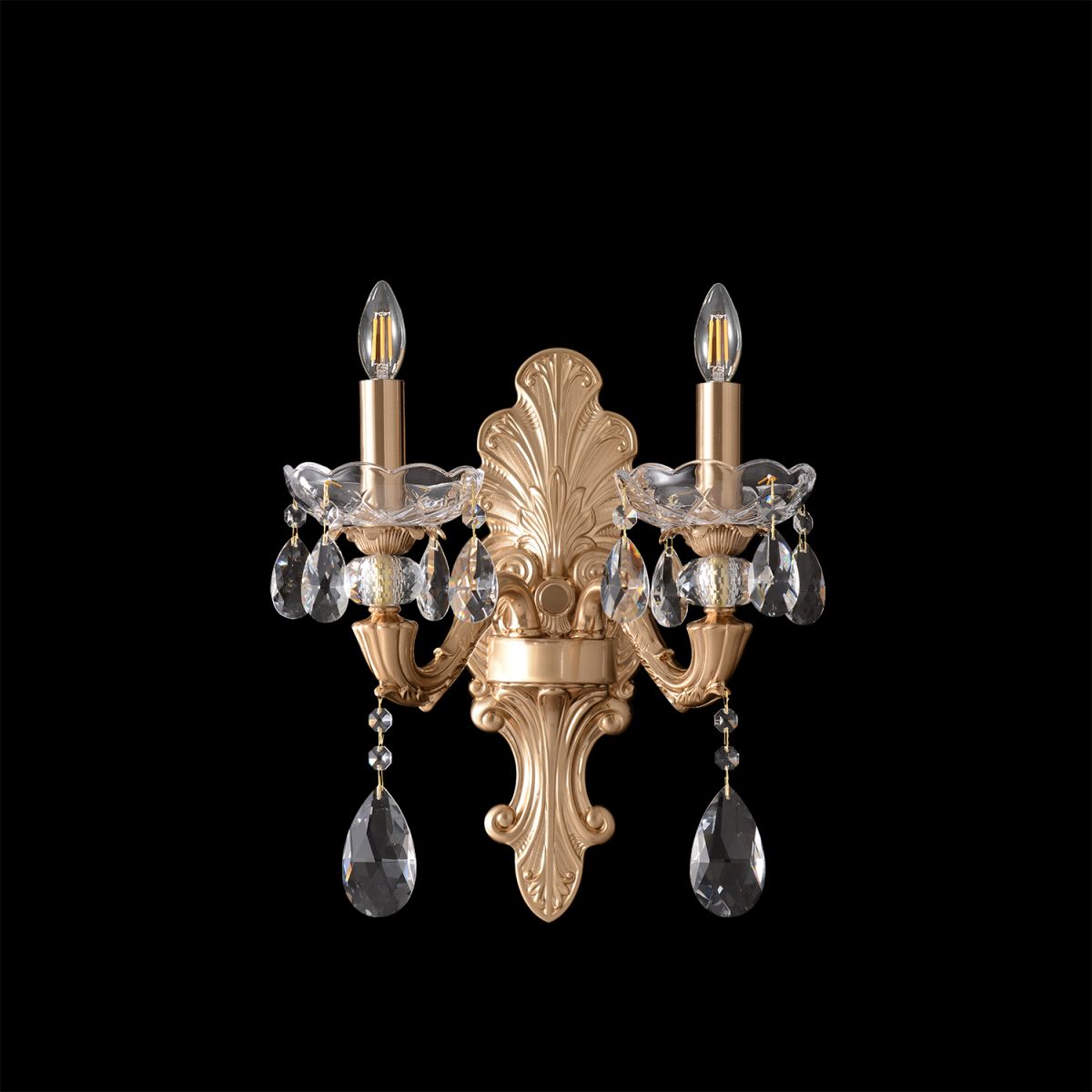 бра crystal lux elizabeth ap2 brass