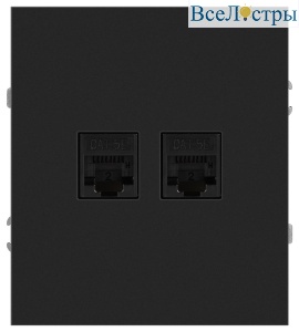 Розетка Эра Arktik 16-3108-05 информационная двойная 2XRJ45 антрацит Б0070488