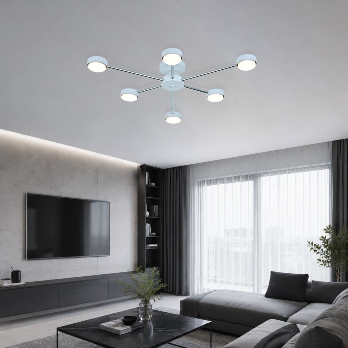 потолочный светильник escada luminix 120008/6r white/chrome es0000095