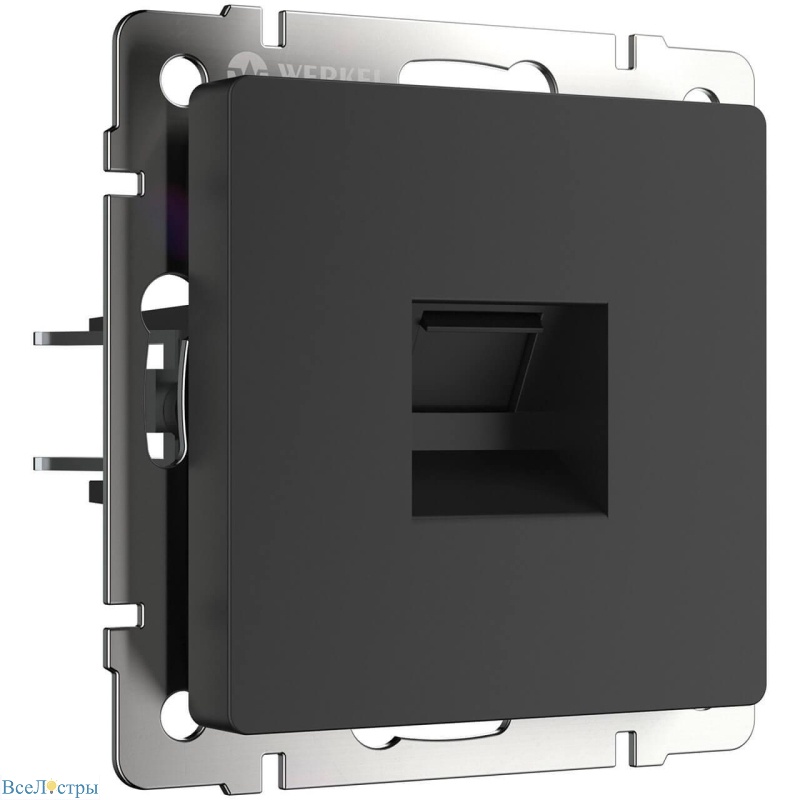 телефонная розетка rj-11 werkel черный матовый w1182008 4690389156960 a051604