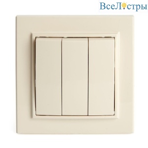 Выключатель трехклавишный Stekker Эрна слоновая кость PSW10-9007-02 39923