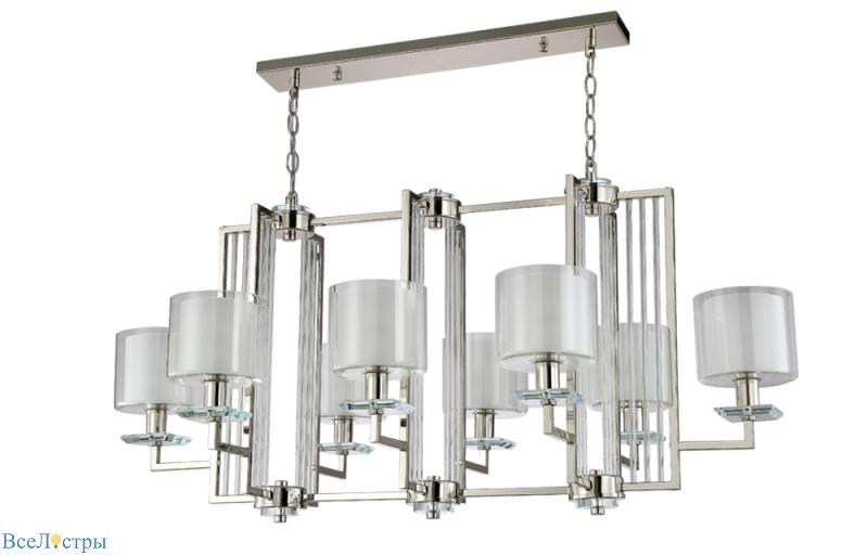 подвесная люстра crystal lux nicolas nicolas sp8 l1000 nickel/white